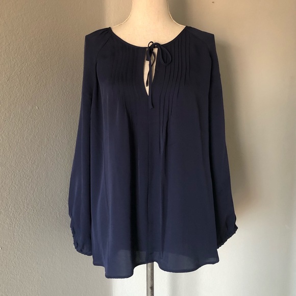 NWOT Joie Linx Pleated Silk Peasant Tie Blouse - Picture 2 of 5